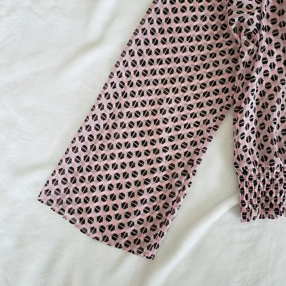 INC International Concepts Sheer Geometric Pattern Blouson Style Blouse--NWT--M - Picture 8 of 11